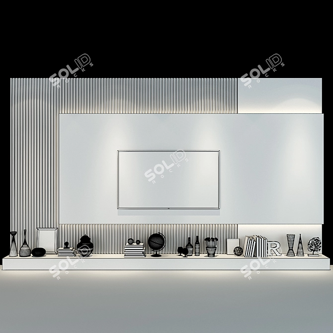 Modern TV Wall | Set 186 3D model image 2