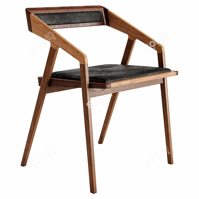 Sleek Katakana Chair by Dare 3D model image 2