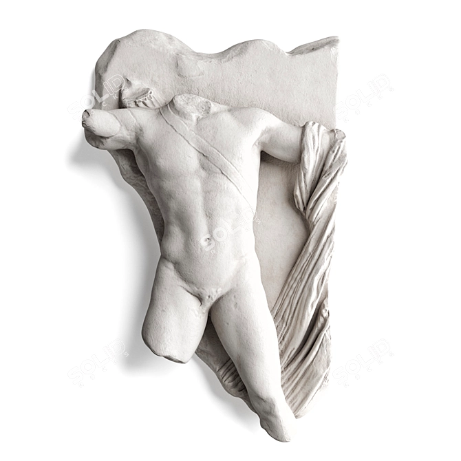 Majestic Greek Hero Relief 3D model image 1