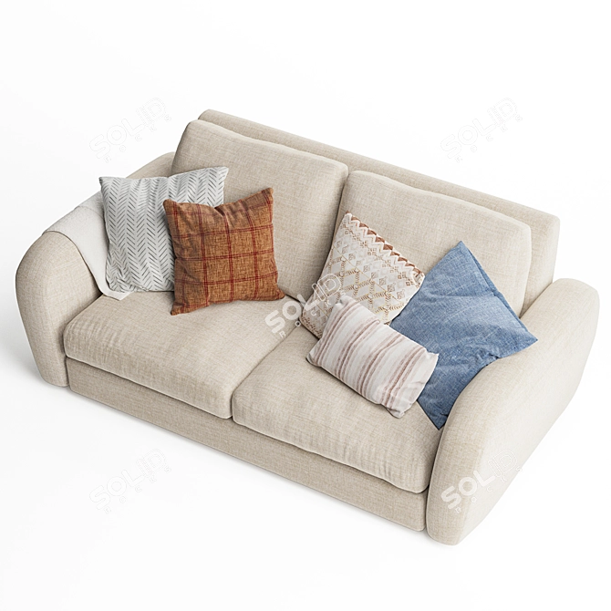 Cozy Squeeze 2-Seater Sofa 3D model image 3