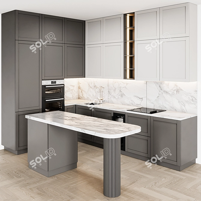 Modern Kitchen 77 3D model image 1