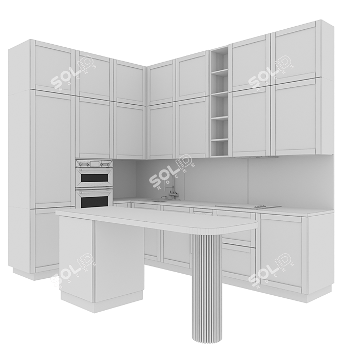 Modern Kitchen 77 3D model image 6