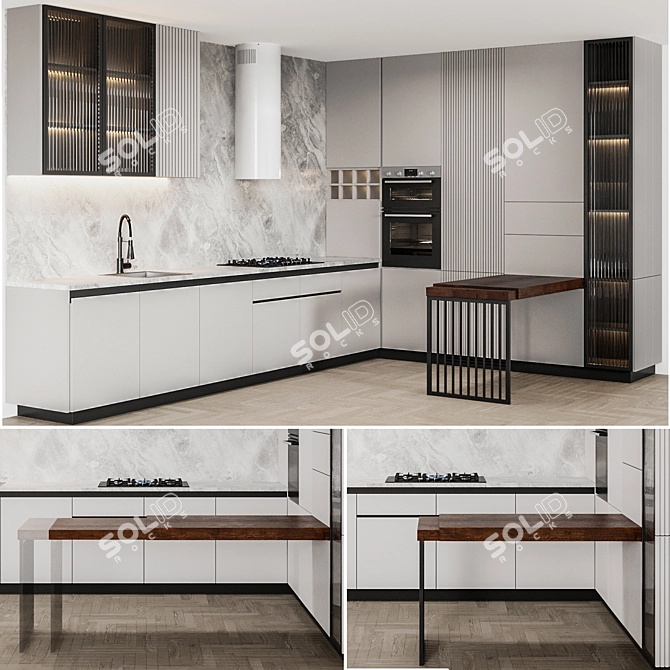 Modern Kitchen 2015 3D model image 1