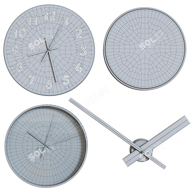 Unique Modern Wall Clocks: Tunnis, Pluttis & Pipskaft 3D model image 2