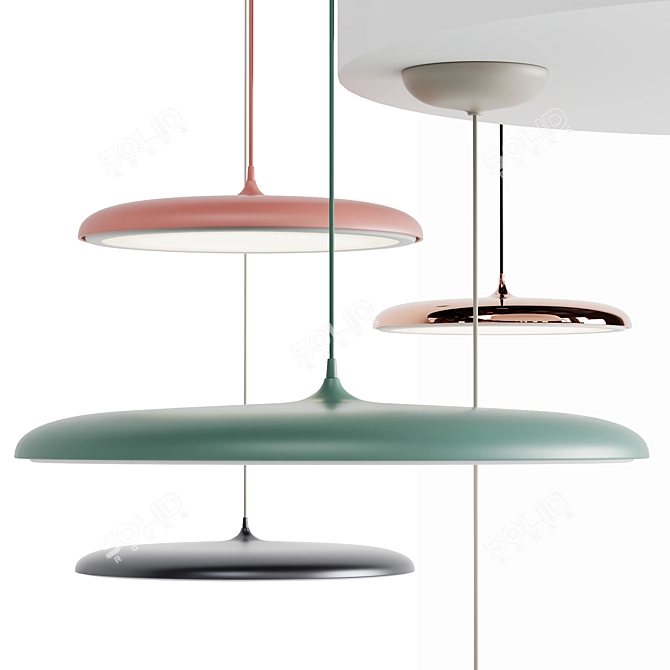 Arvid Pendant Light: Sleek Design, Multiple Materials 3D model image 2