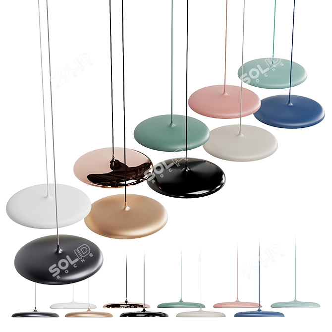 Arvid Pendant Light: Sleek Design, Multiple Materials 3D model image 3