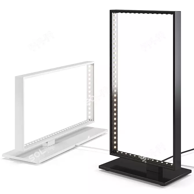 Sleek Black Square Table Lamp 3D model image 1