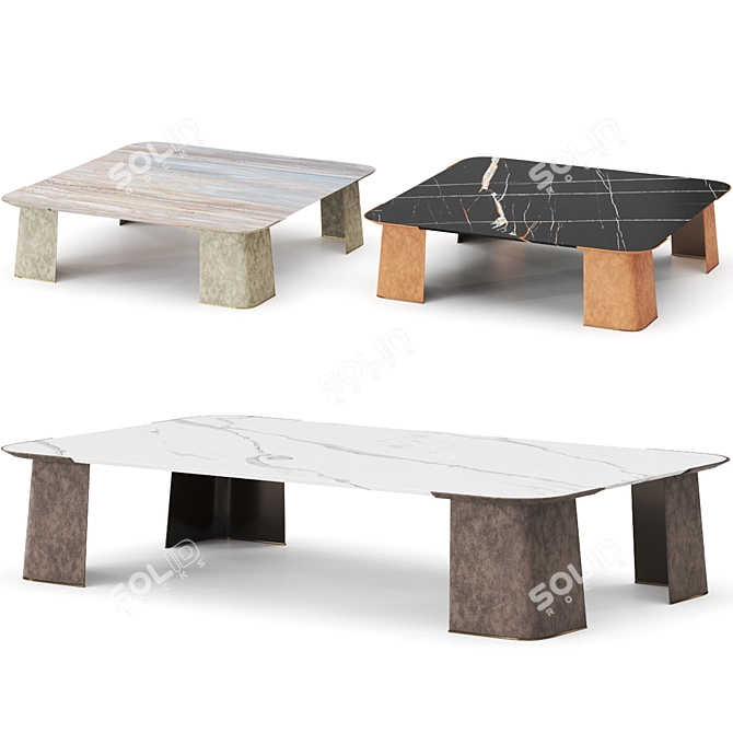Elegant Marble Dining Table 3D model image 2