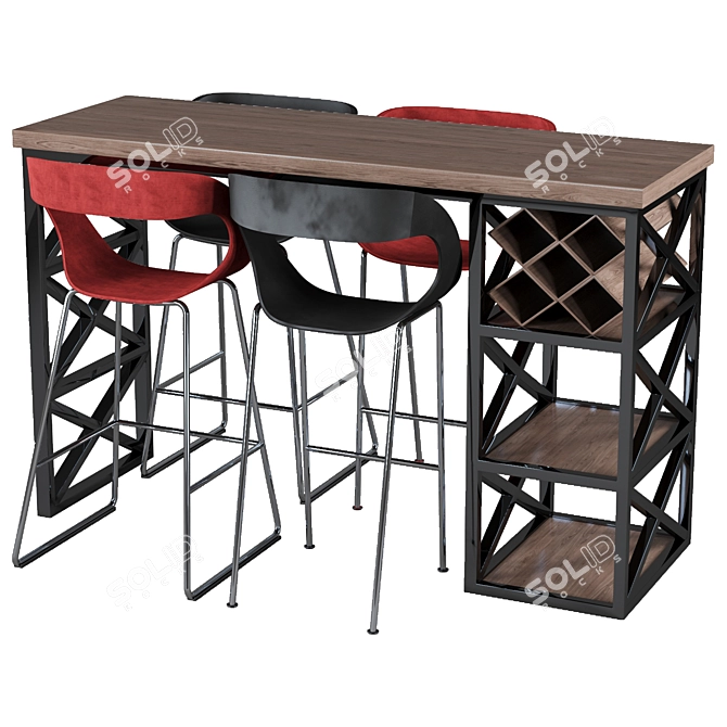 Elevate your space with the Avantgarde Bar Set 3D model image 1