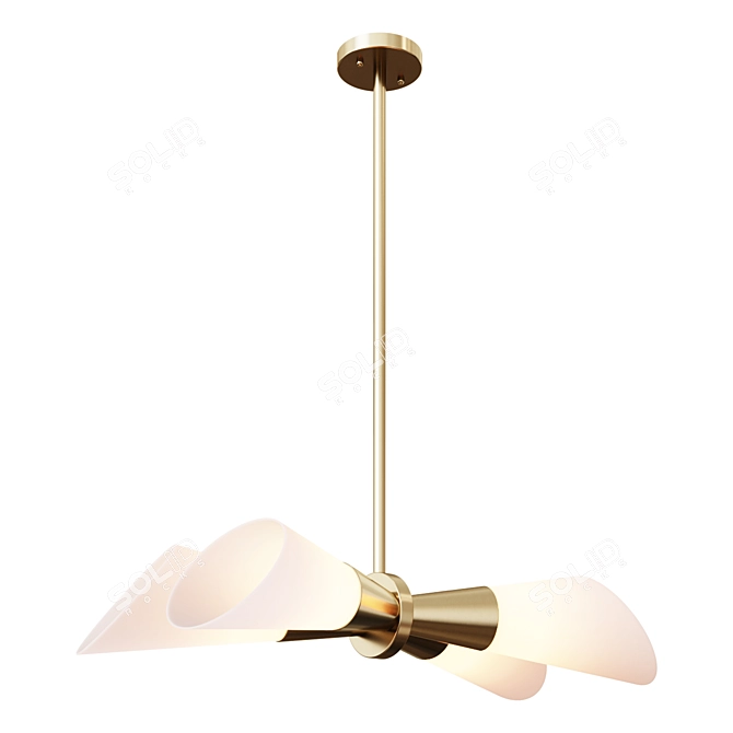 Elegant Antique Brass Chandelier 3D model image 1