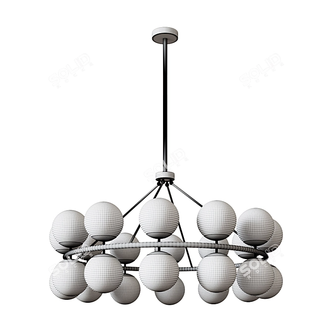 Elegant Antique Brass Chandelier 3D model image 2