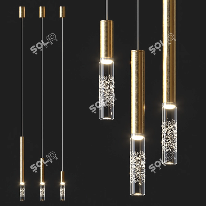 Sleek Glass Pendant - Beam Stick 3D model image 1