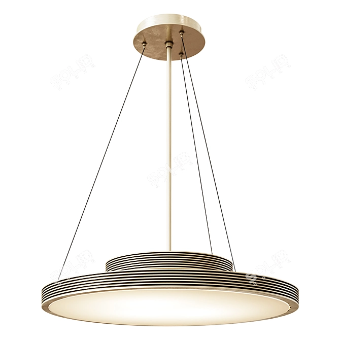 Elegant Alabaster Chandelier 3D model image 1