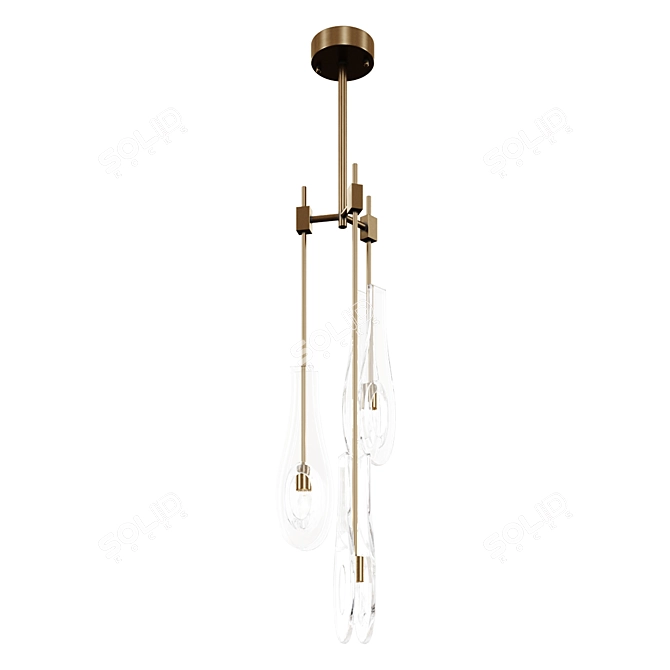 Elegant Bellano Chandelier With Clear Glass 3D model image 1