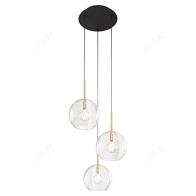 Elegant Antique Brass Chandelier 3D model image 1