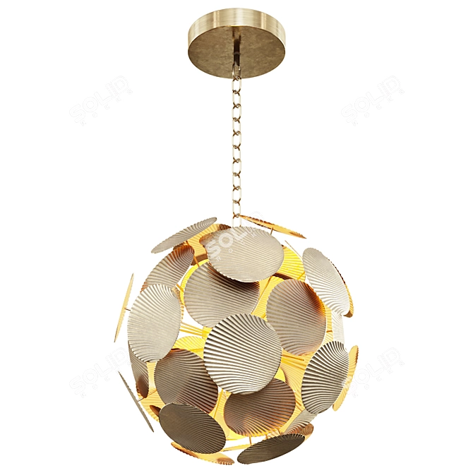 Elegant Vintage Brass Chandelier 3D model image 1