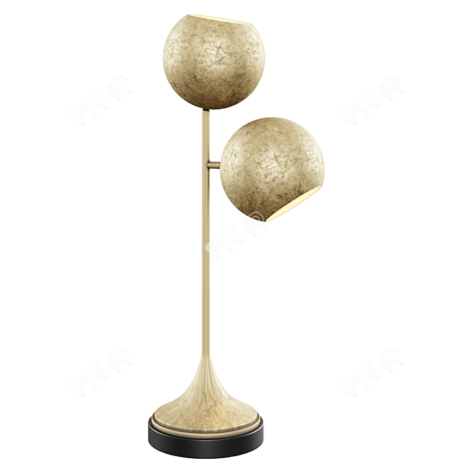 Elegant Antique Brass Compton Table Lamp 3D model image 1