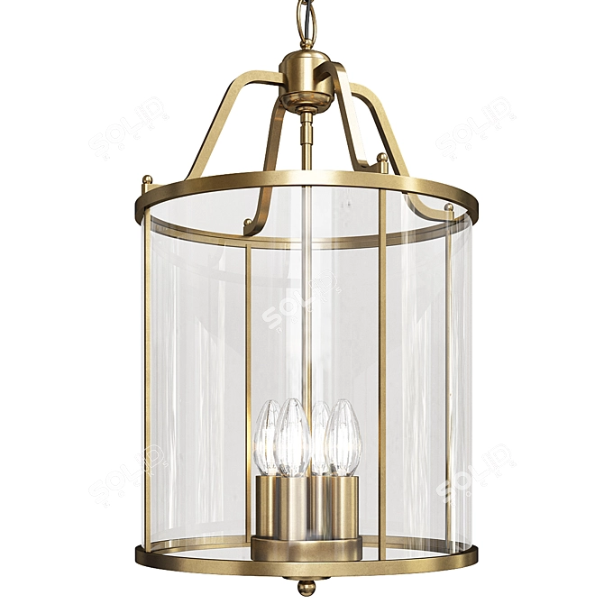 Elegant Glass Cylinder Chandelier 3D model image 1