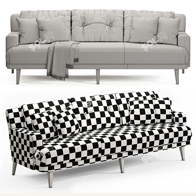 Luxury Brompton Sofa: Crafted Comfort 3D model image 4