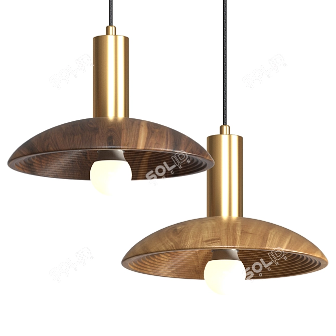 Minimalist Wooden Design Lamp 3D model image 1