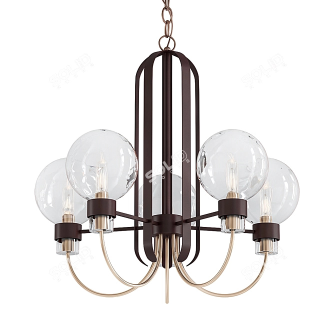 Modern Bauhaus 5-Light Chandelier 3D model image 1