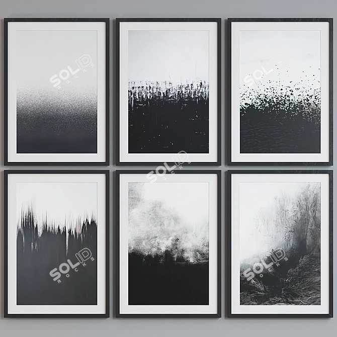 Modern Abstract Picture Frame Set 3D model image 2