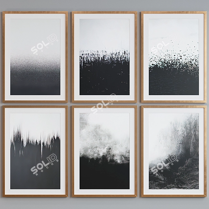 Modern Abstract Picture Frame Set 3D model image 4