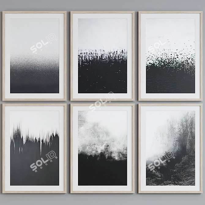 Modern Abstract Picture Frame Set 3D model image 5