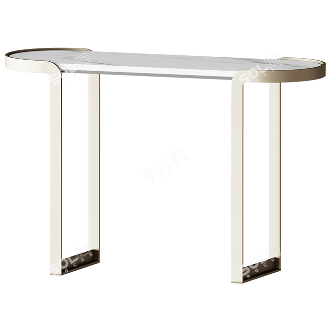 Eichholtz Fabio Console: Barcelona Marble & Brushed Brass 3D model image 1