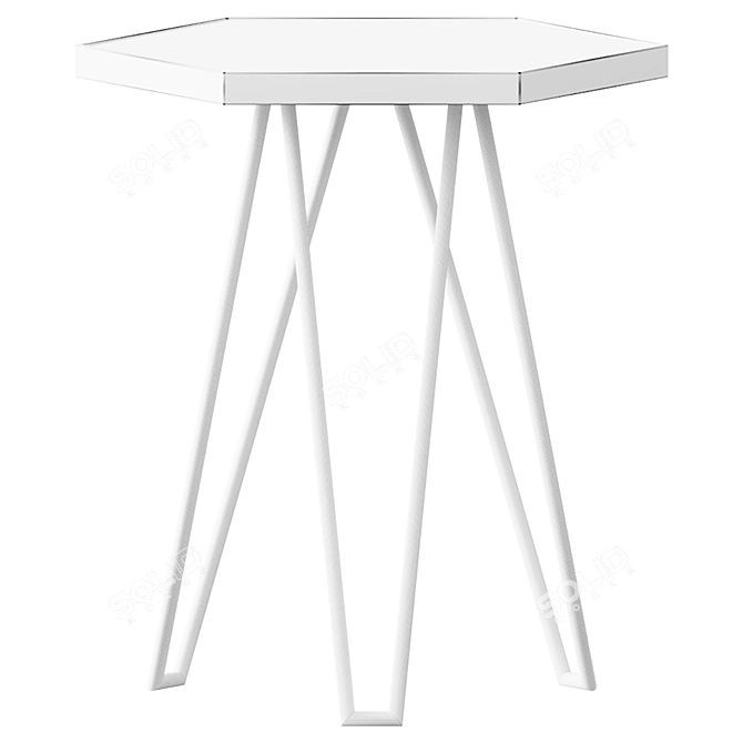 Sleek Brass & Marble Side Table 3D model image 2