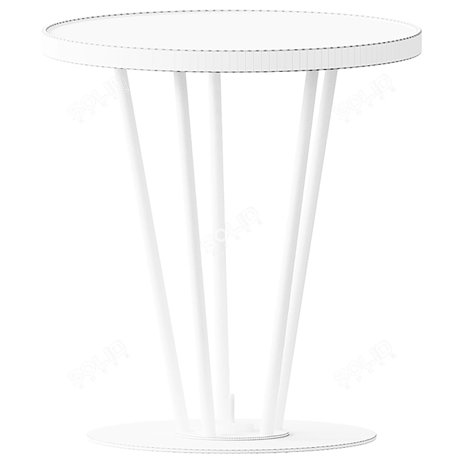 Elegant Brass and Marble Side Table 3D model image 2