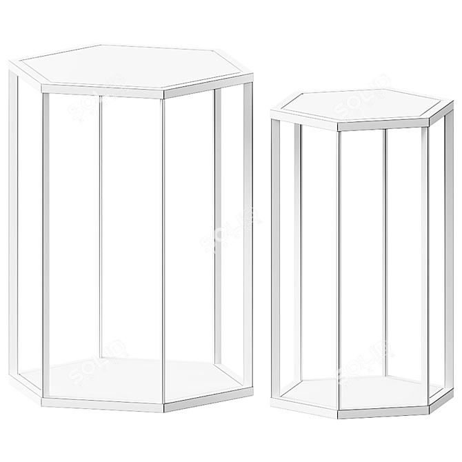 Elegant Eichholtz Taro Side Table Set 3D model image 2