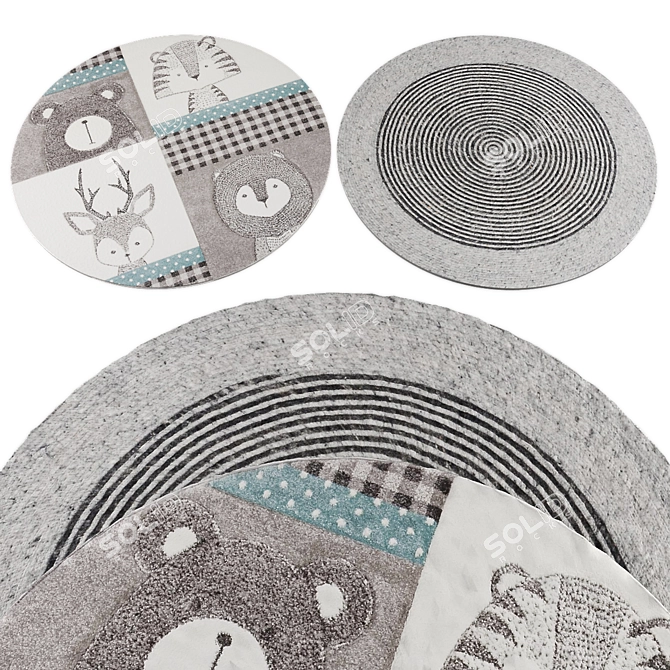 Circular Rug Collection 3D model image 1