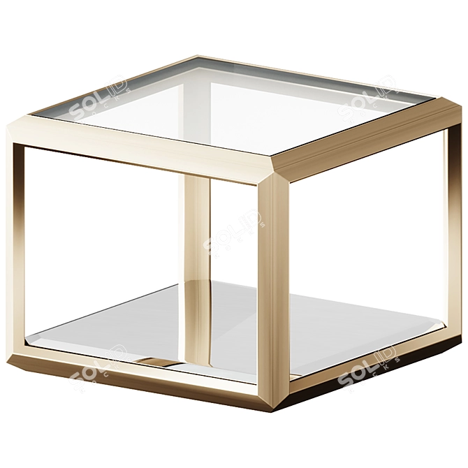 Elegant Brass Coffee Table 3D model image 1