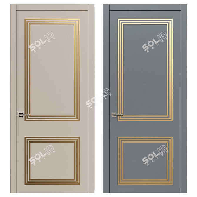 Sleek V-Ray Door 165 3D model image 1