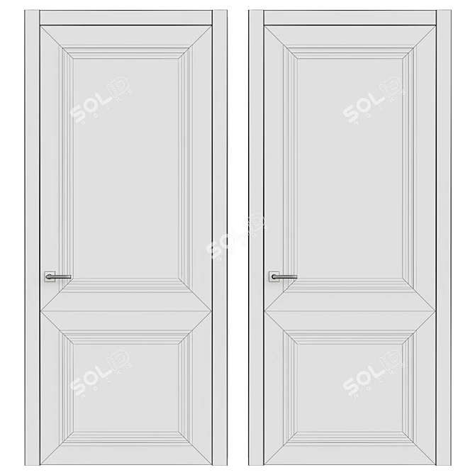 Sleek V-Ray Door 165 3D model image 2