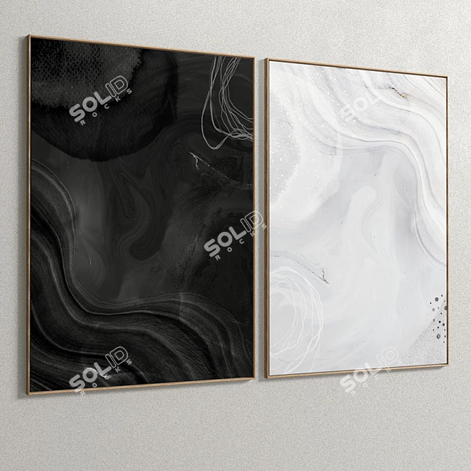 Elegant Plaster Photo Frames - Set of 2 3D model image 4