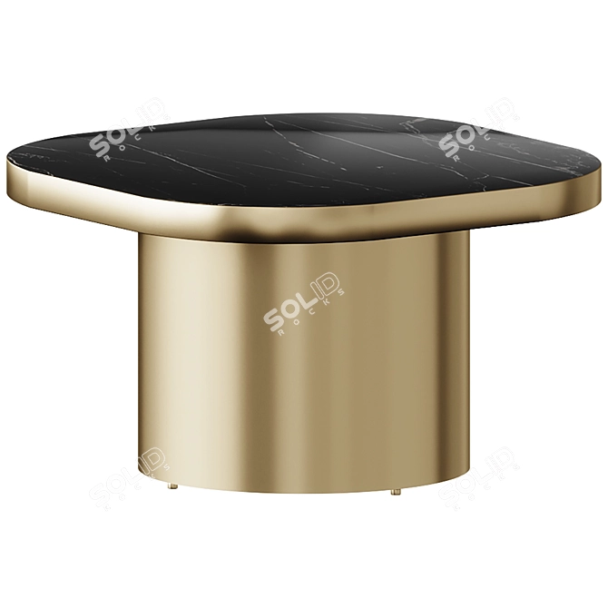 Elegant Brass Finish Side Table 3D model image 1