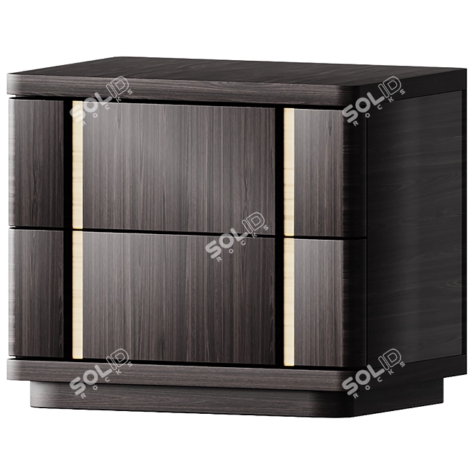 Modesto Mocha Oak Bedside Table 3D model image 1