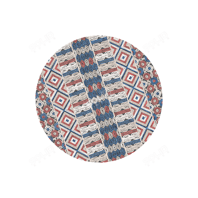 Title: Sophisticated Round Wool Rug 3D model image 1