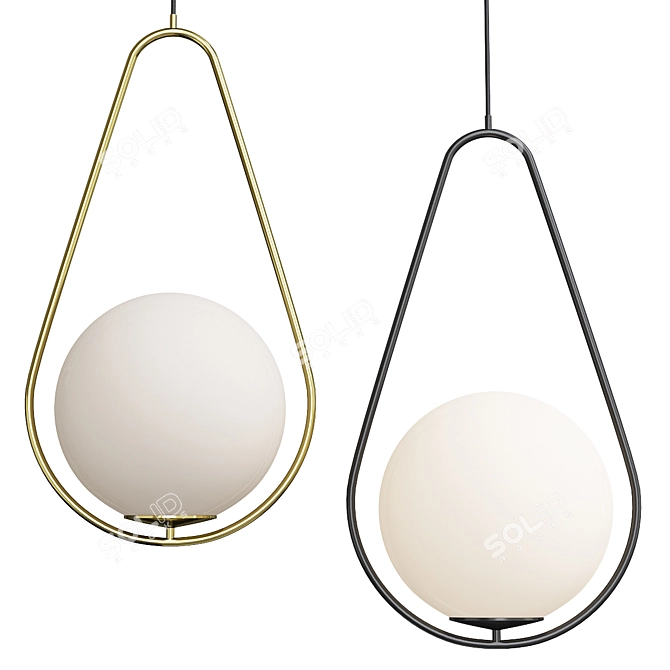 Sleek Hoop Pendant Light 3D model image 1