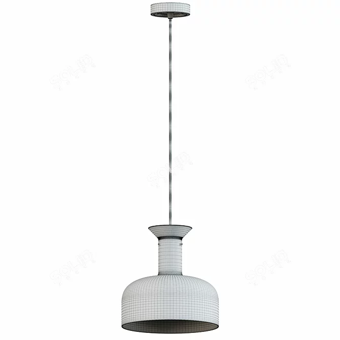 Elegant Glass Shade Pendant Lamp 3D model image 2