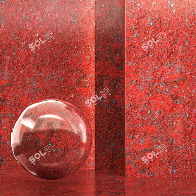 Seamless Reflective Red Metal 3D model image 1