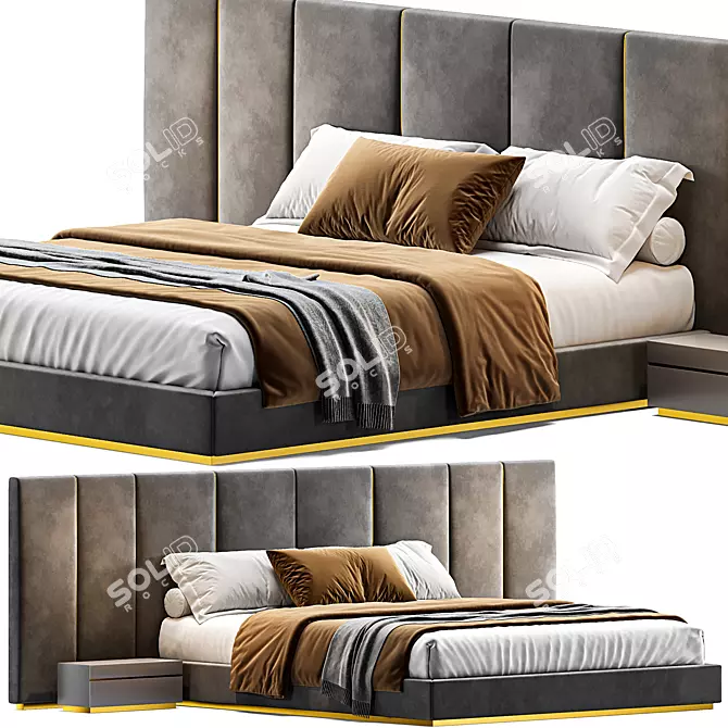 Luxurious Fendi Casa Delano Bed 3D model image 1