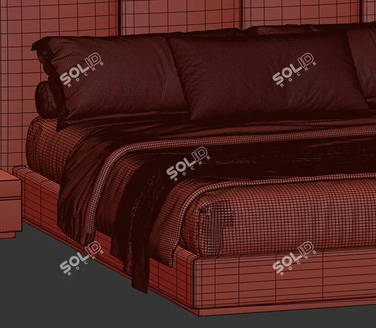 Luxurious Fendi Casa Delano Bed 3D model image 4