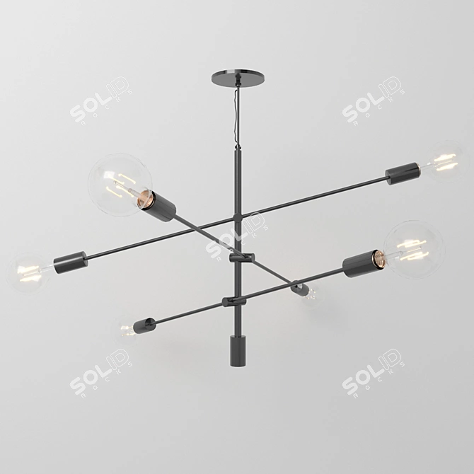 Vintage Black Chandelier - West Elm 3D model image 3