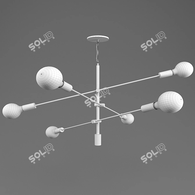 Vintage Black Chandelier - West Elm 3D model image 5