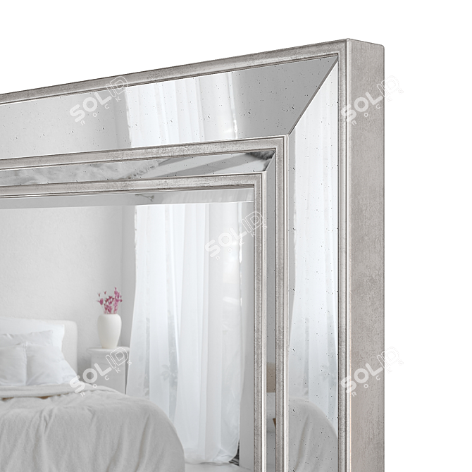 Antiqued Glass Frame Mirror: Marlena Elegance 3D model image 3