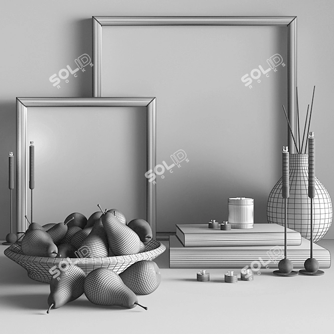 Elegant Decor Set 001 3D model image 3