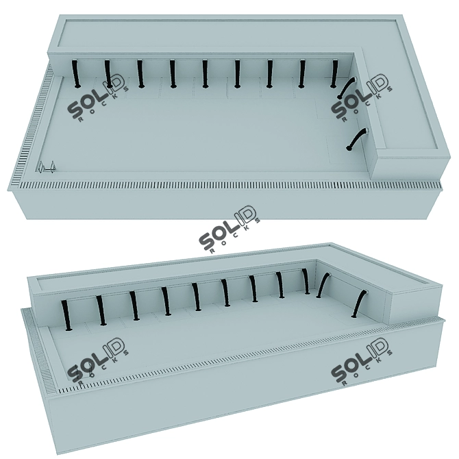 Crystal Clear Water Pool Design 3D model image 4